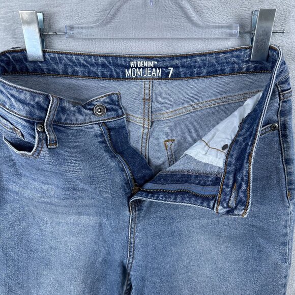 HT Denim Mom Jeans Women's Size 7 Light Wash Stretch High Rise Blue - Picture 5 of 11